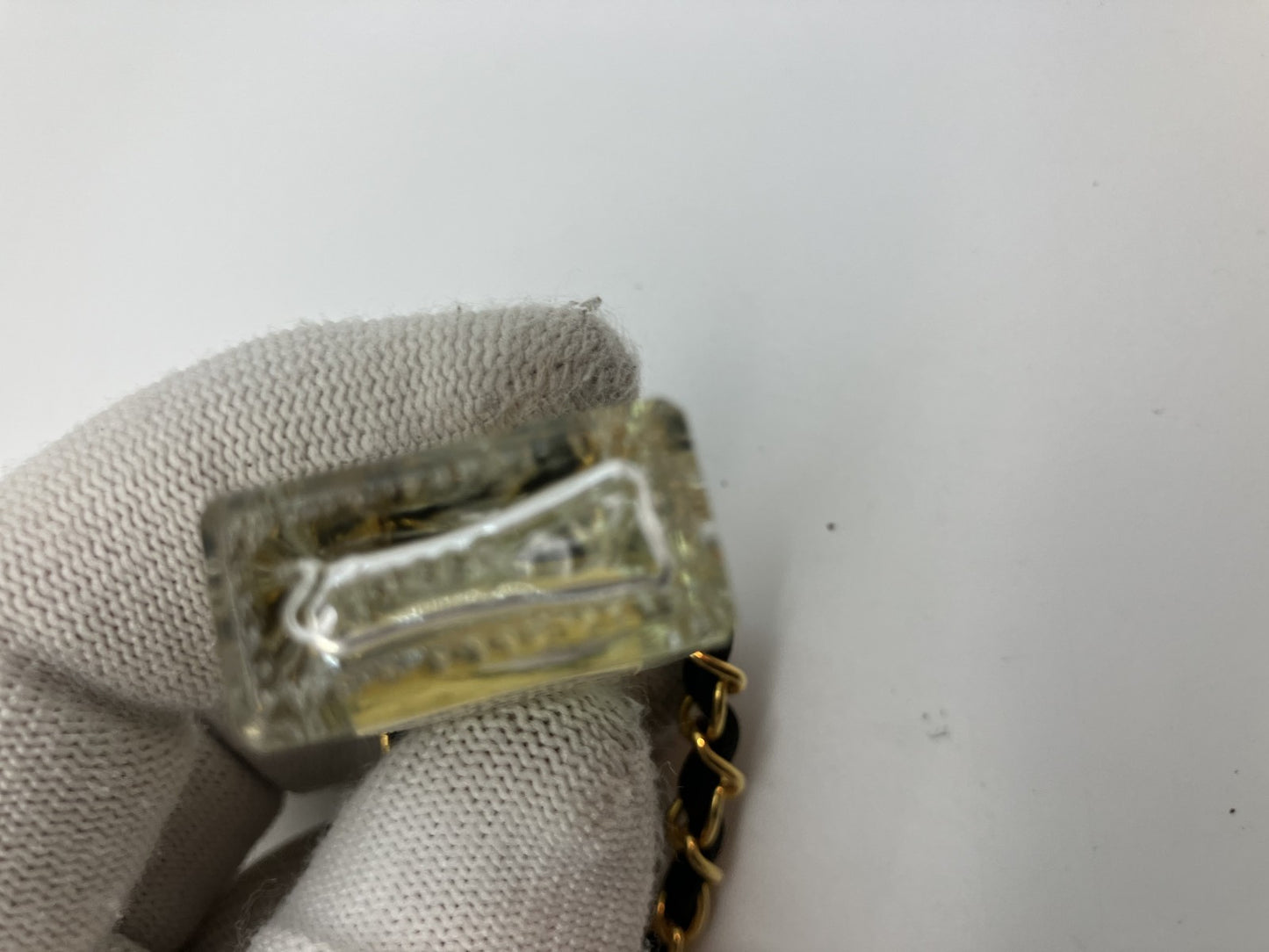 CHANEL No.19 Perfume Bottle Charm Necklace Black Leather Gold Chain around 27.6" 80% off perfume