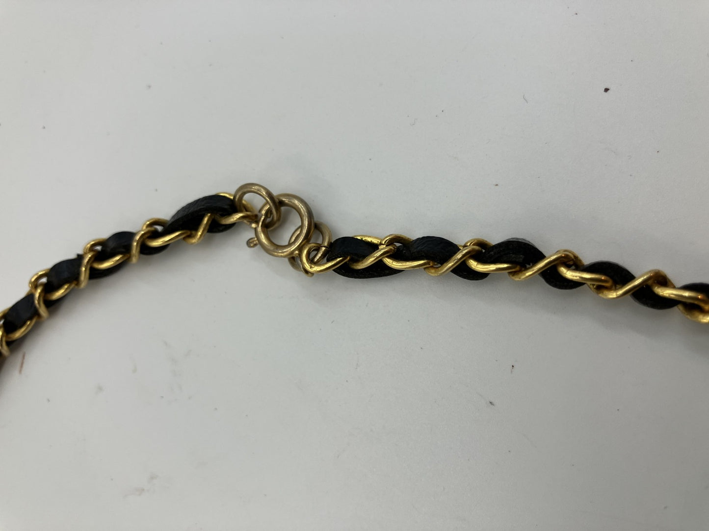 CHANEL No.19 Perfume Bottle Charm Necklace Black Leather Gold Chain around 27.6" 80% off perfume