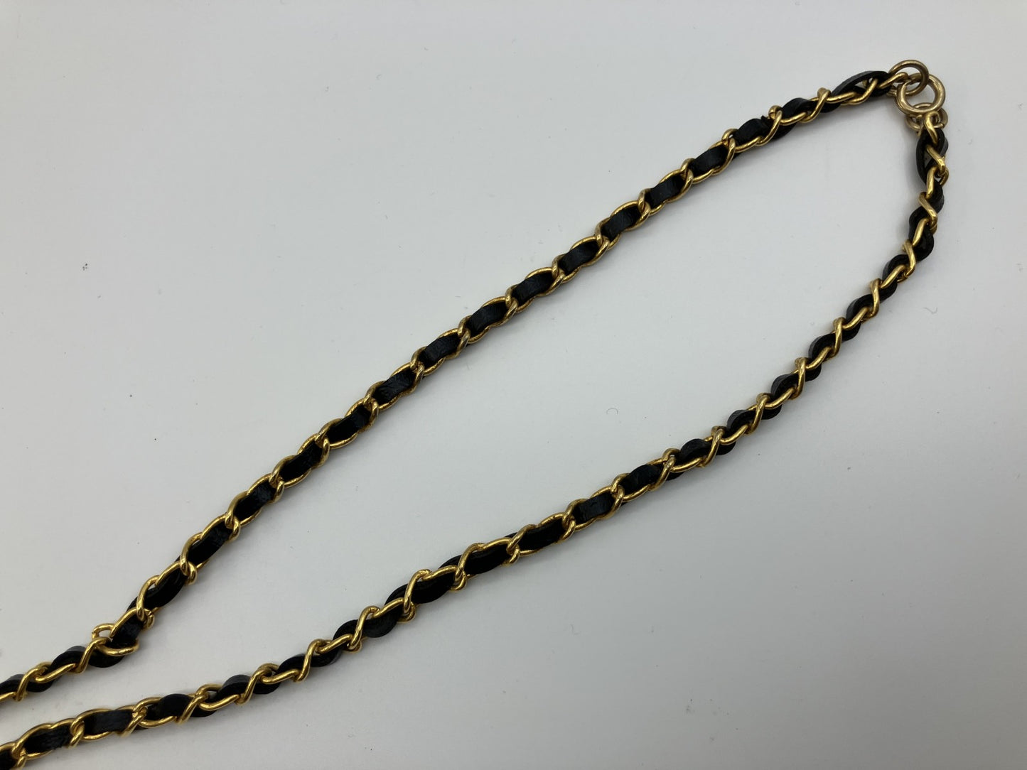 CHANEL No.19 Perfume Bottle Charm Necklace Black Leather Gold Chain around 27.6" 80% off perfume