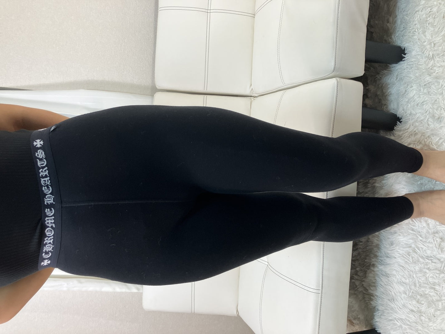 Chrome Hearts Logo Waist Leggings Pants Black Size M Japan Women's