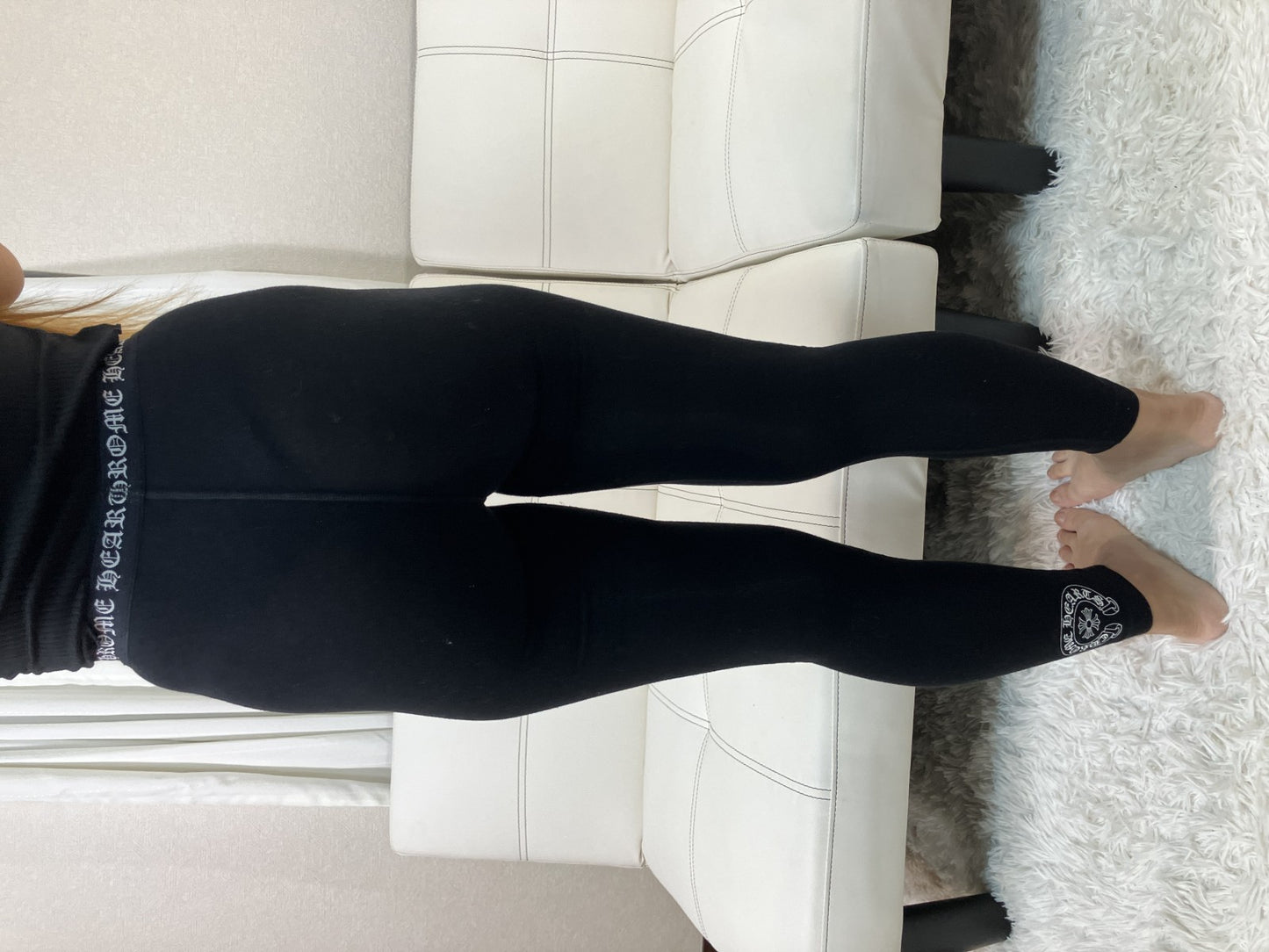 Chrome Hearts Logo Waist Leggings Pants Black Size M Japan Women's