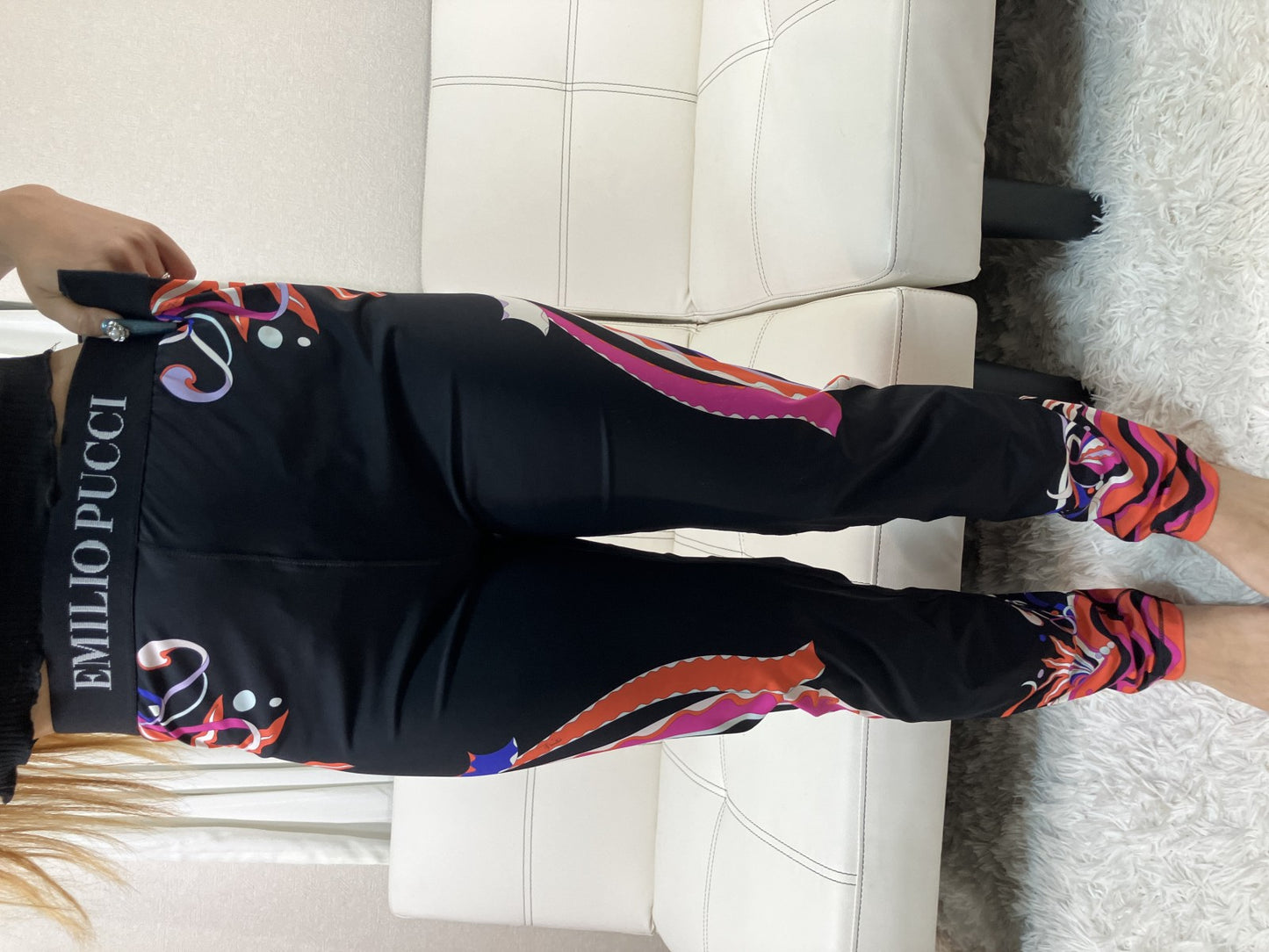 Emilio Pucci 9RWT20 Leggings IT46 FR42 Multicolor Print Stretch Pants Italy