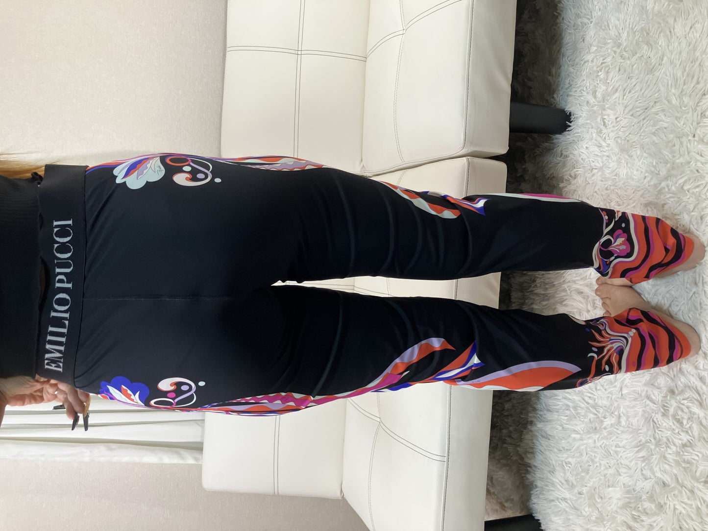 Emilio Pucci 9RWT20 Leggings IT46 FR42 Multicolor Print Stretch Pants Italy