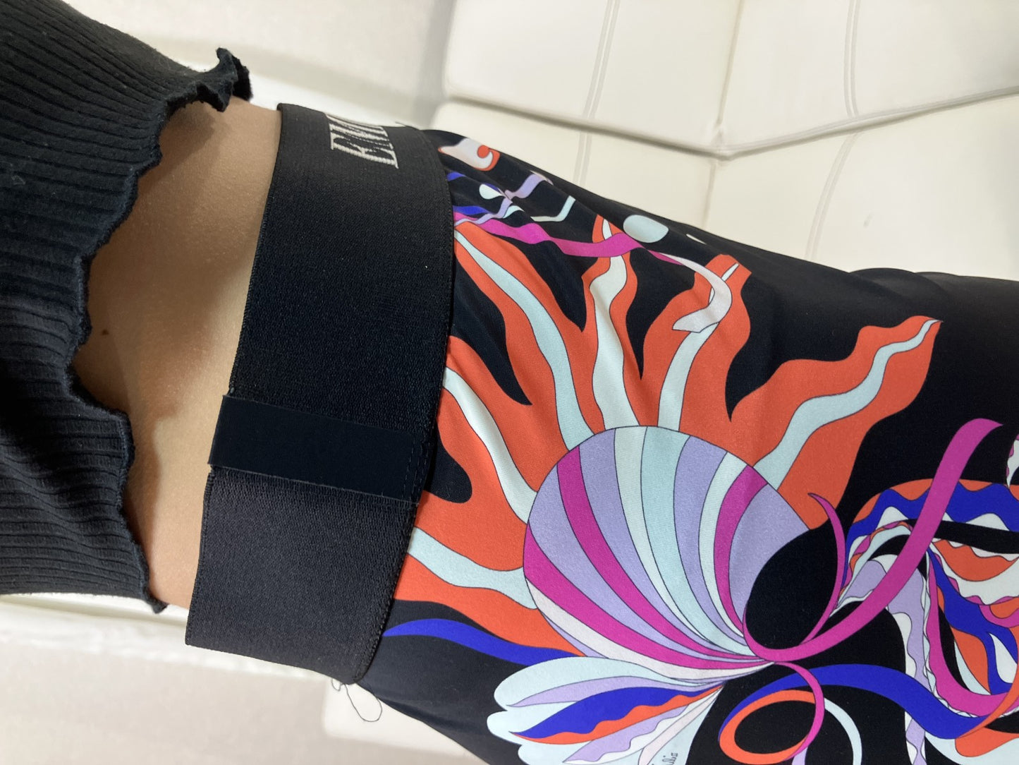 Emilio Pucci 9RWT20 Leggings IT46 FR42 Multicolor Print Stretch Pants Italy