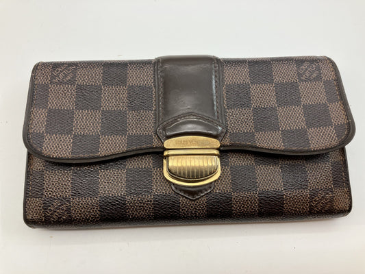 Louis Vuitton Damier Purse 20.5x4.5" N61747 Portefeuille Sistine Brown Check Pattern LOUIS VUITTON Women's Men's