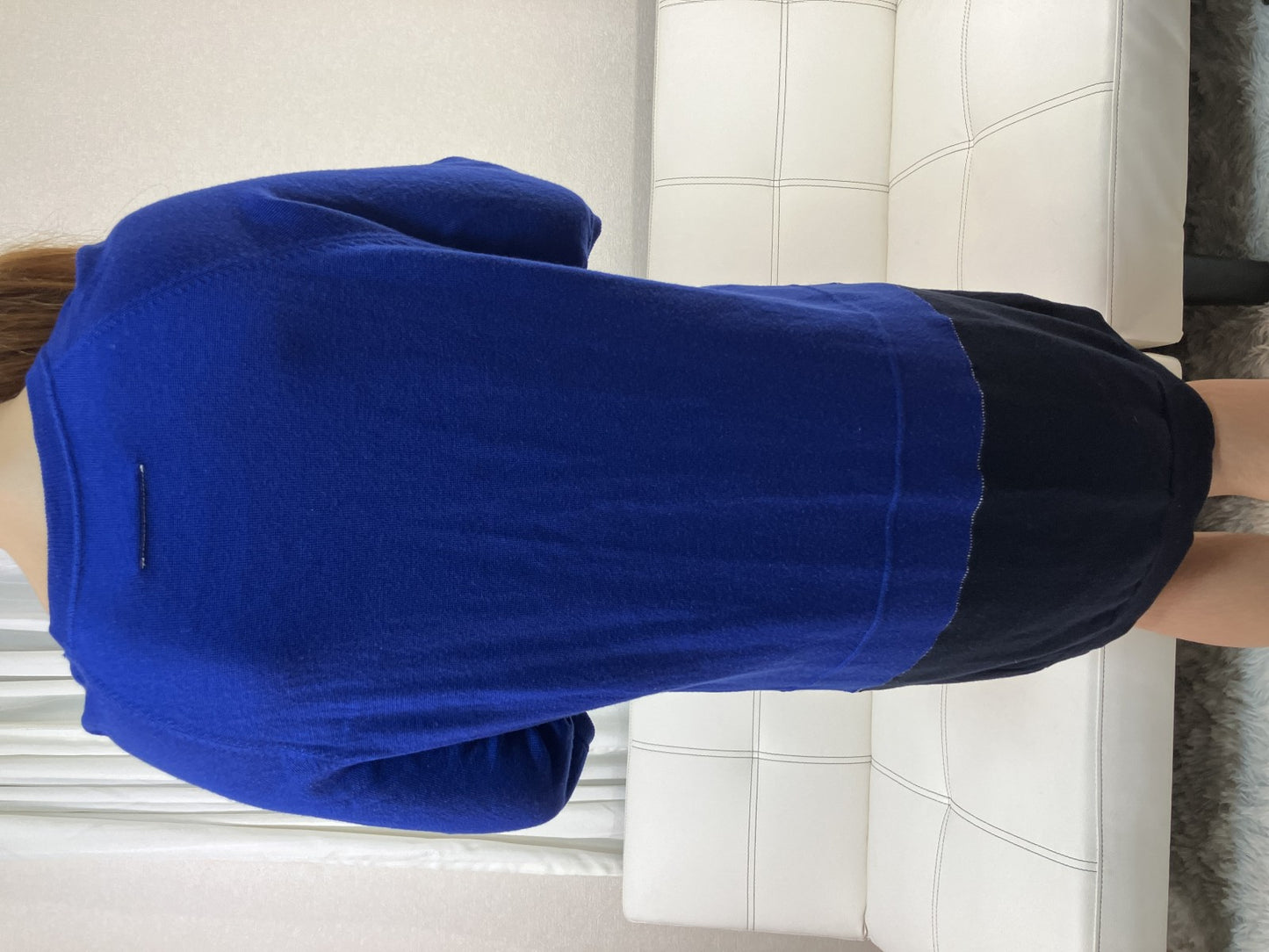 MM6 Maison Margiela Blue Black Colorblock Knit Dress Women's Size M Romania