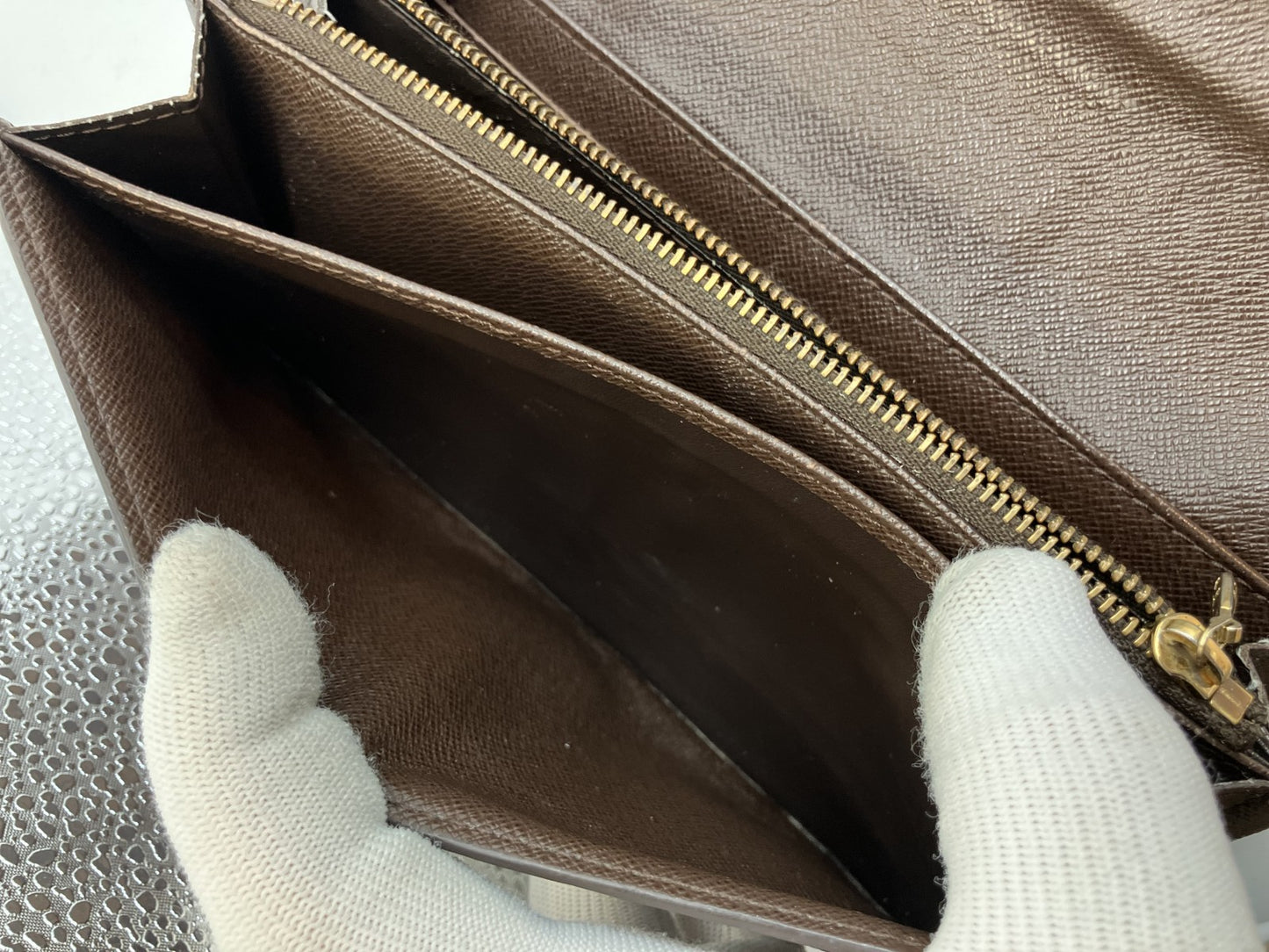 Louis Vuitton Damier Purse 20.5x4.5" N61747 Portefeuille Sistine Brown Check Pattern LOUIS VUITTON Women's Men's