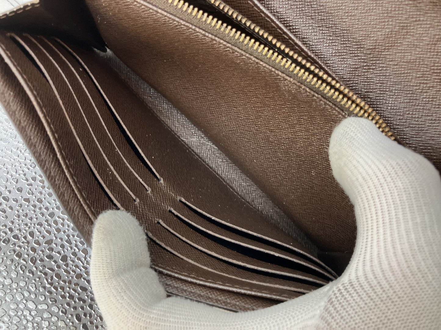Louis Vuitton Damier Purse 20.5x4.5" N61747 Portefeuille Sistine Brown Check Pattern LOUIS VUITTON Women's Men's