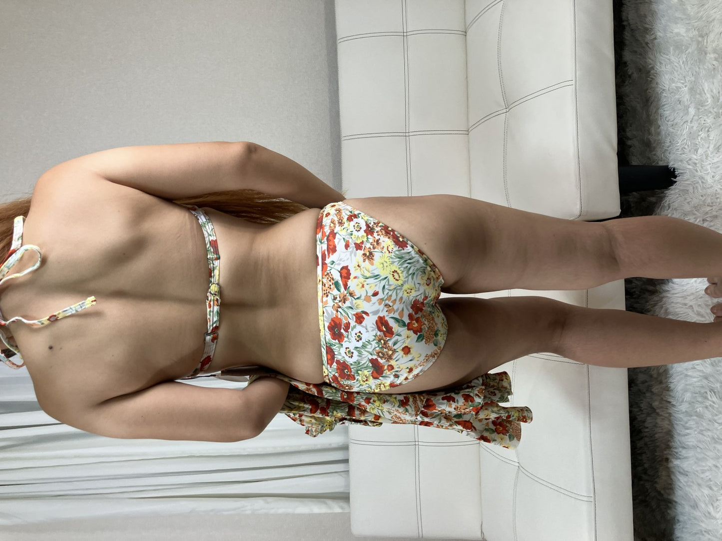 JILL STUART Swim Floral Bikini 3 Piece Set Cover Up Women's New Tagged