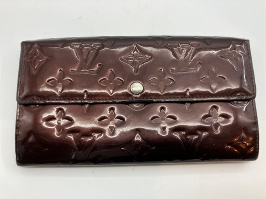 Louis Vuitton Vernis Portefeuille Sarah Bi-fold Long Wallet M91521 Rouge Fauvist 19x3.9"