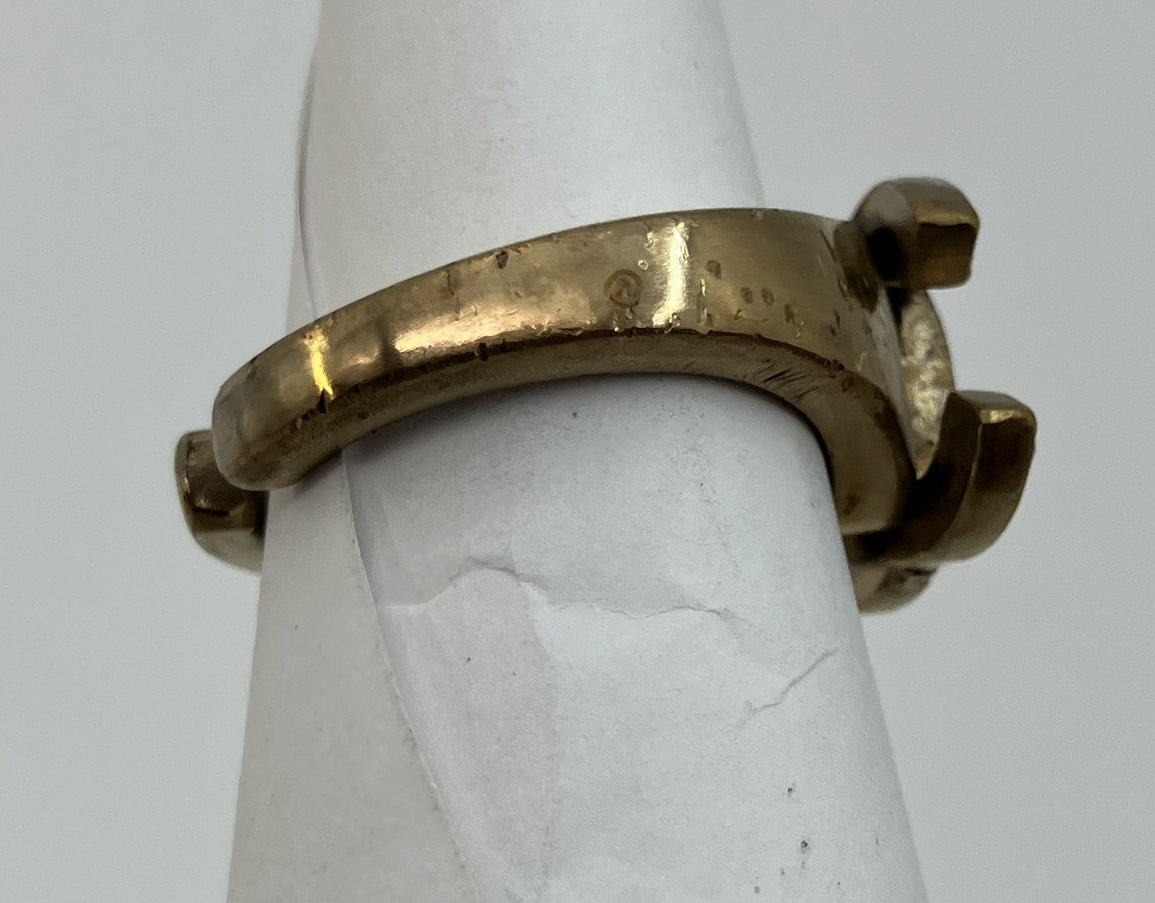 "CHANEL Chanel 01C Coco Ring Inner Diameter 15.1mm (JP 7) (EU 47) (US 4) Rhinestone Gold