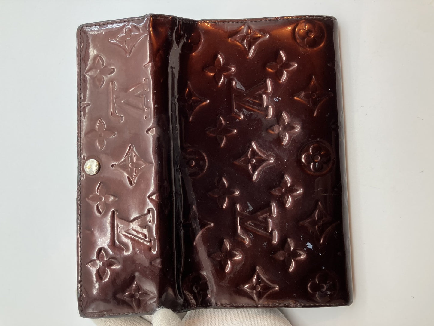 Louis Vuitton Vernis Portefeuille Sarah Bi-fold Long Wallet M91521 Rouge Fauvist 19x3.9"