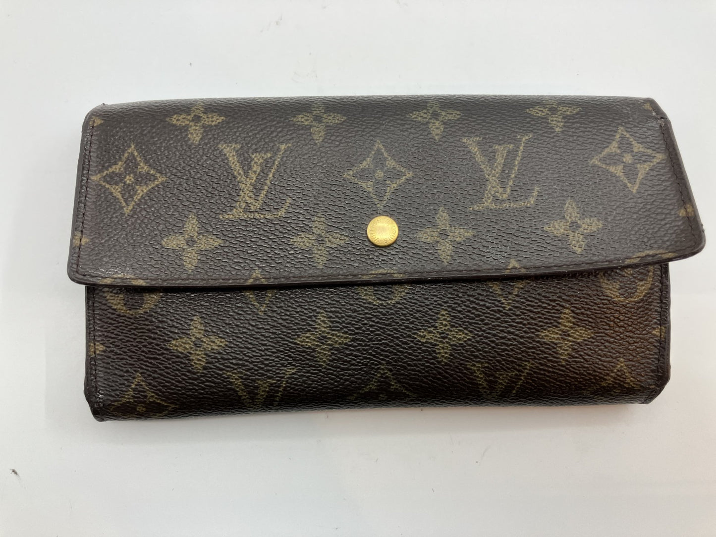 Louis Vuitton Monogram Porte Tresor International 3-fold long wallet M61215 19x3.9"