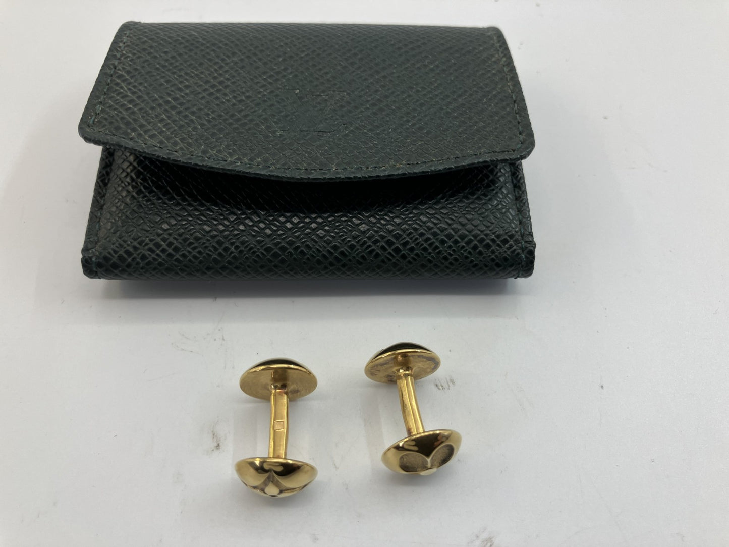 Louis Vuitton Cufflinks GP Taiga with Case Free Shipping 