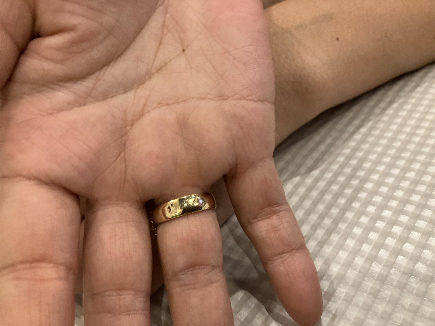 Christian Dior CD Logo Rhinestone Ring Gold Tone Germany US 7 EU 54