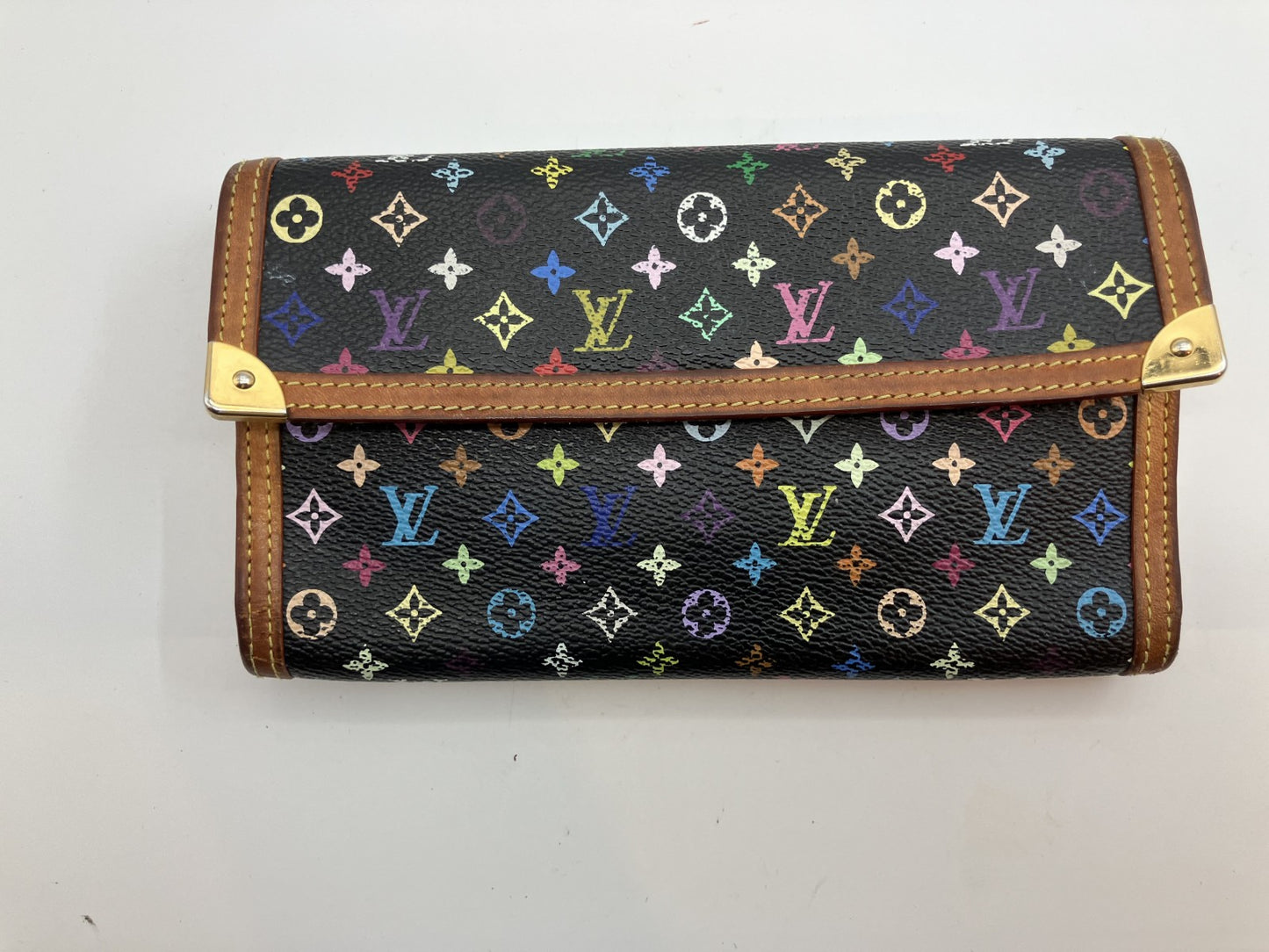 Louis Vuitton Multicolor Monogram Trifold Wallet M92658 19ÁE1cm | Porte Tresor International Noir |