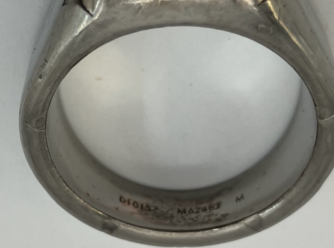 Louis Vuitton M62487 Signet Ring Monogram Silver M Size JP19 US9.5 14mm Band