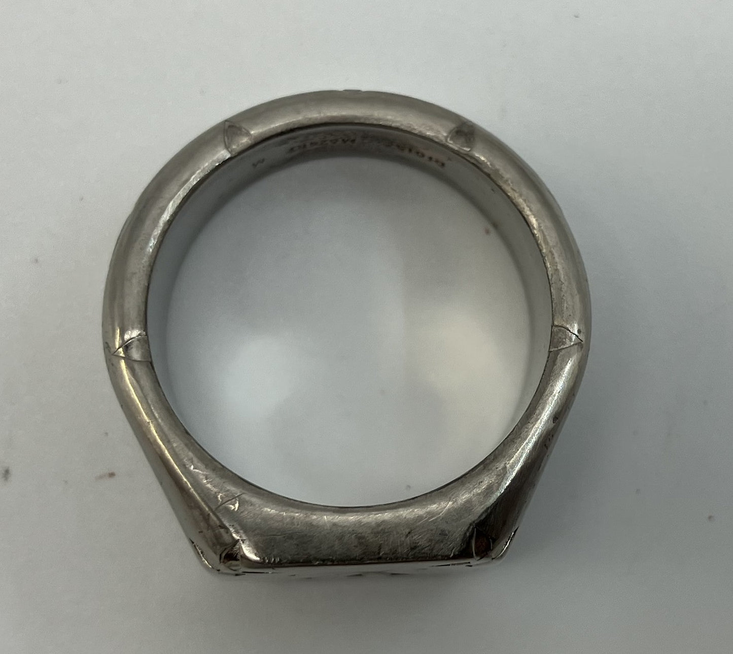 Louis Vuitton M62487 Signet Ring Monogram Silver M Size JP19 US9.5 14mm Band