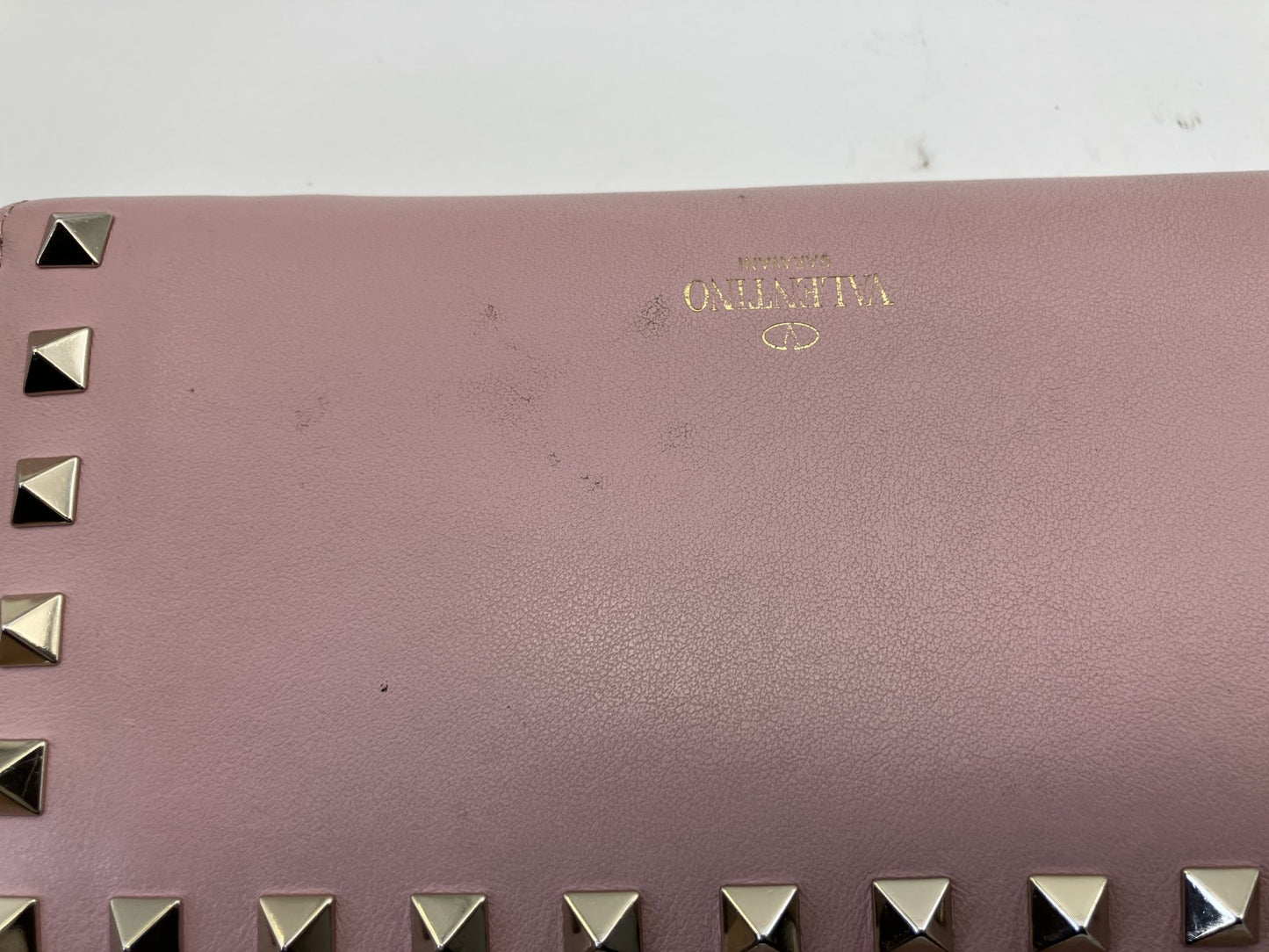 Valentino Garavani Pink Long Wallet Rockstud Free Shipping 