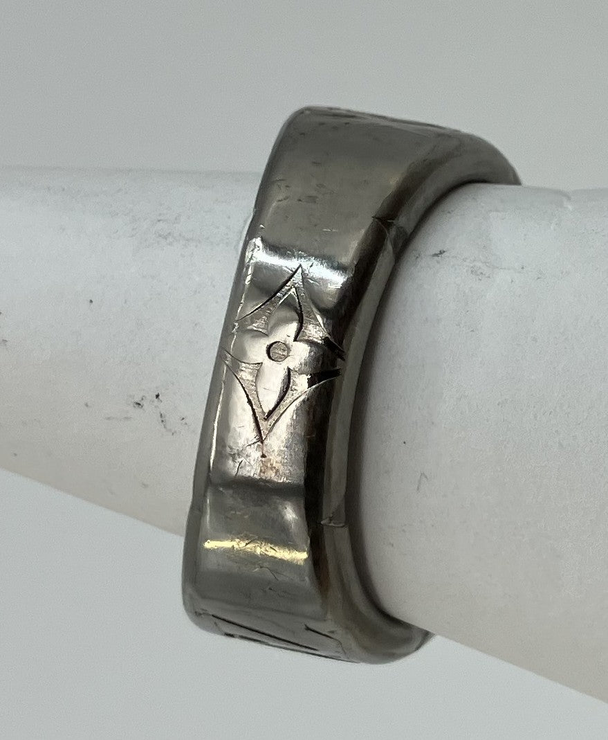 Louis Vuitton M62487 Signet Ring Monogram Silver M Size JP19 US9.5 14mm Band