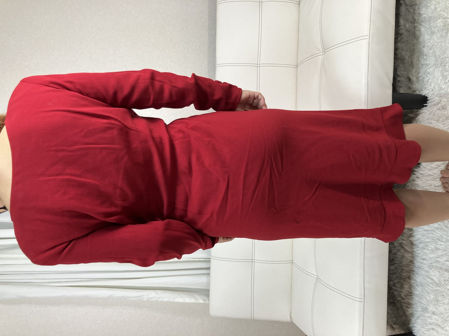 Valentino Garavani Boutique Red Long Dress Size 8 Italy Ruffle Button Vintage