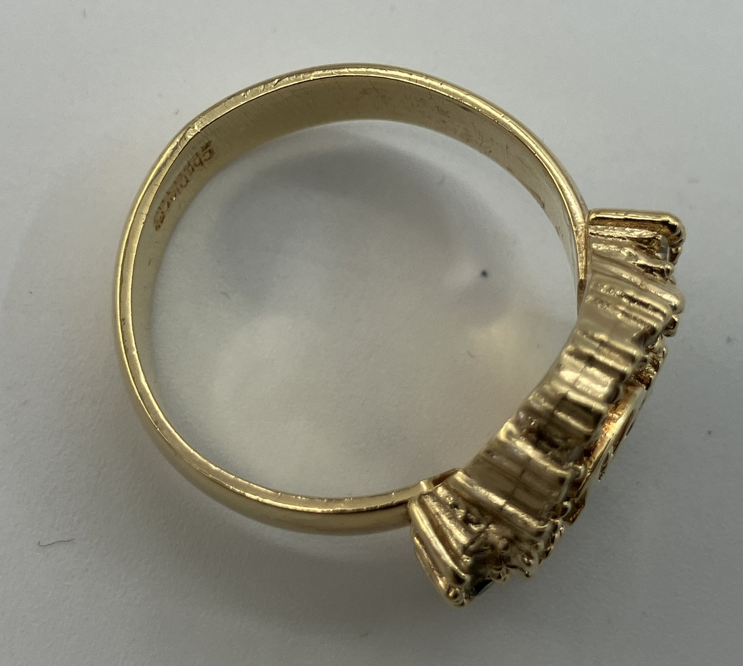 Christian Dior CD Logo Rhinestone Ring Gold Tone Germany US 7 EU 54