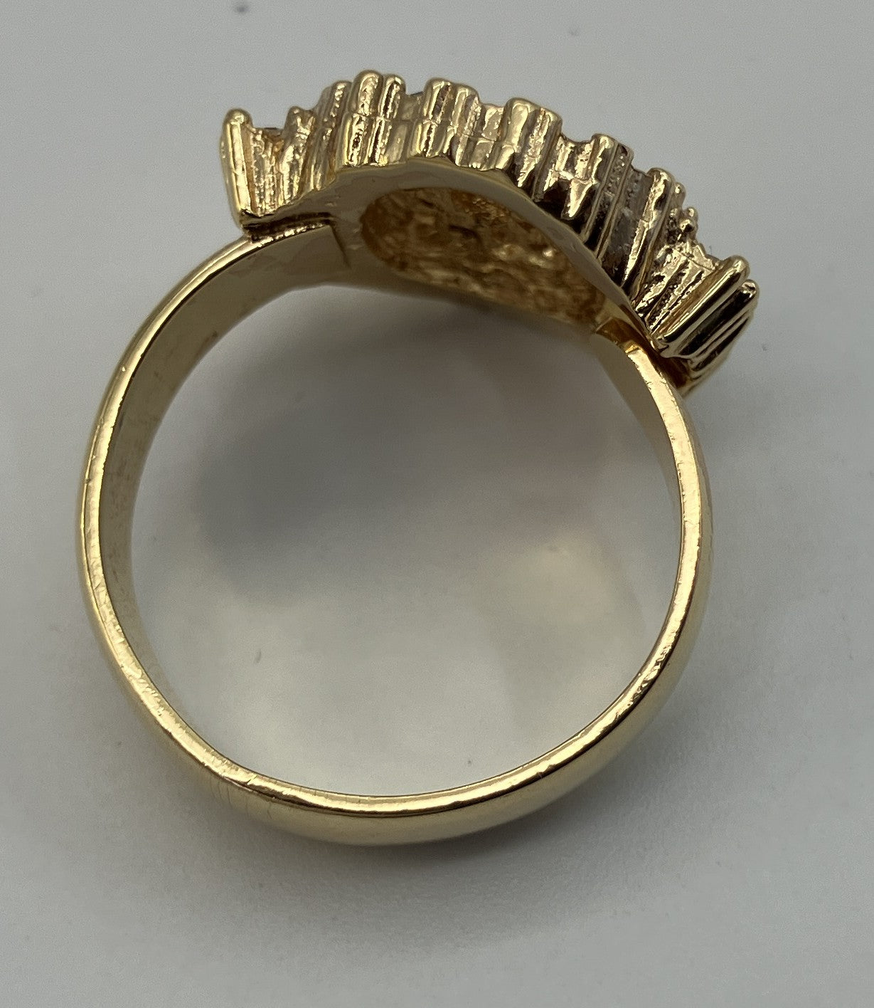 Christian Dior CD Logo Rhinestone Ring Gold Tone Germany US 7 EU 54