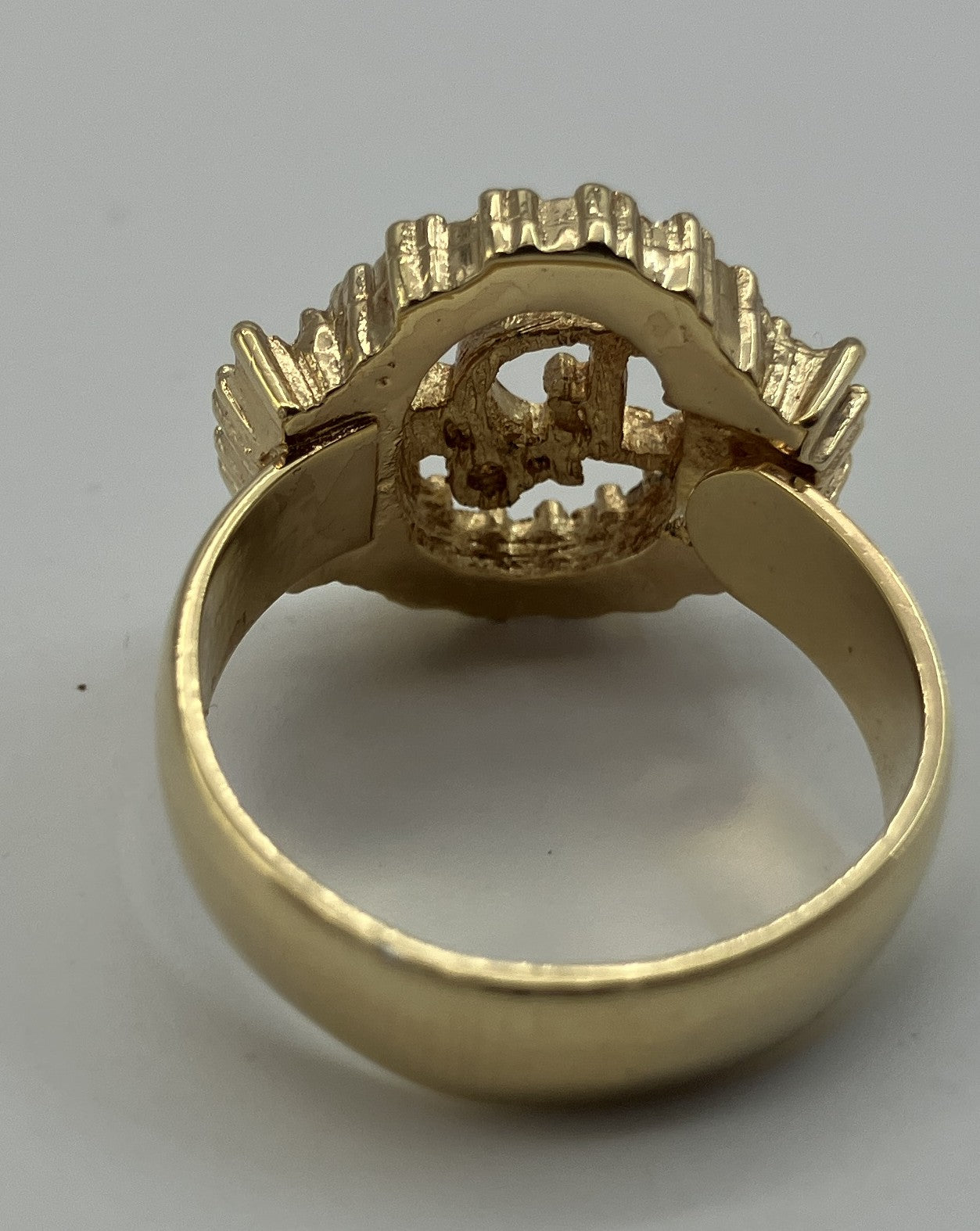 Christian Dior CD Logo Rhinestone Ring Gold Tone Germany US 7 EU 54