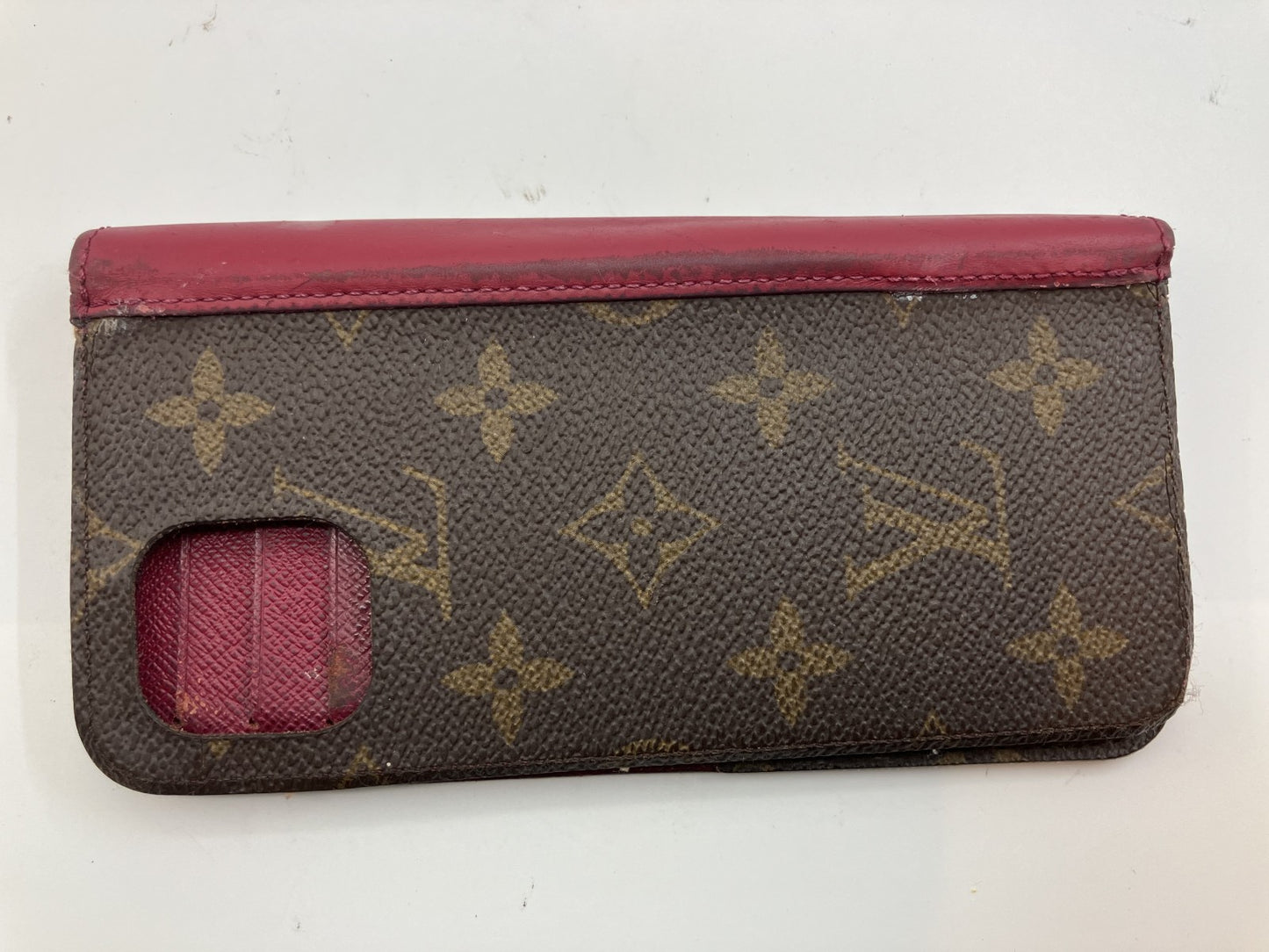 Louis Vuitton iPhone 11 Folio Monogram &amp; Red Smartphone Case with Bag Free Shipping 