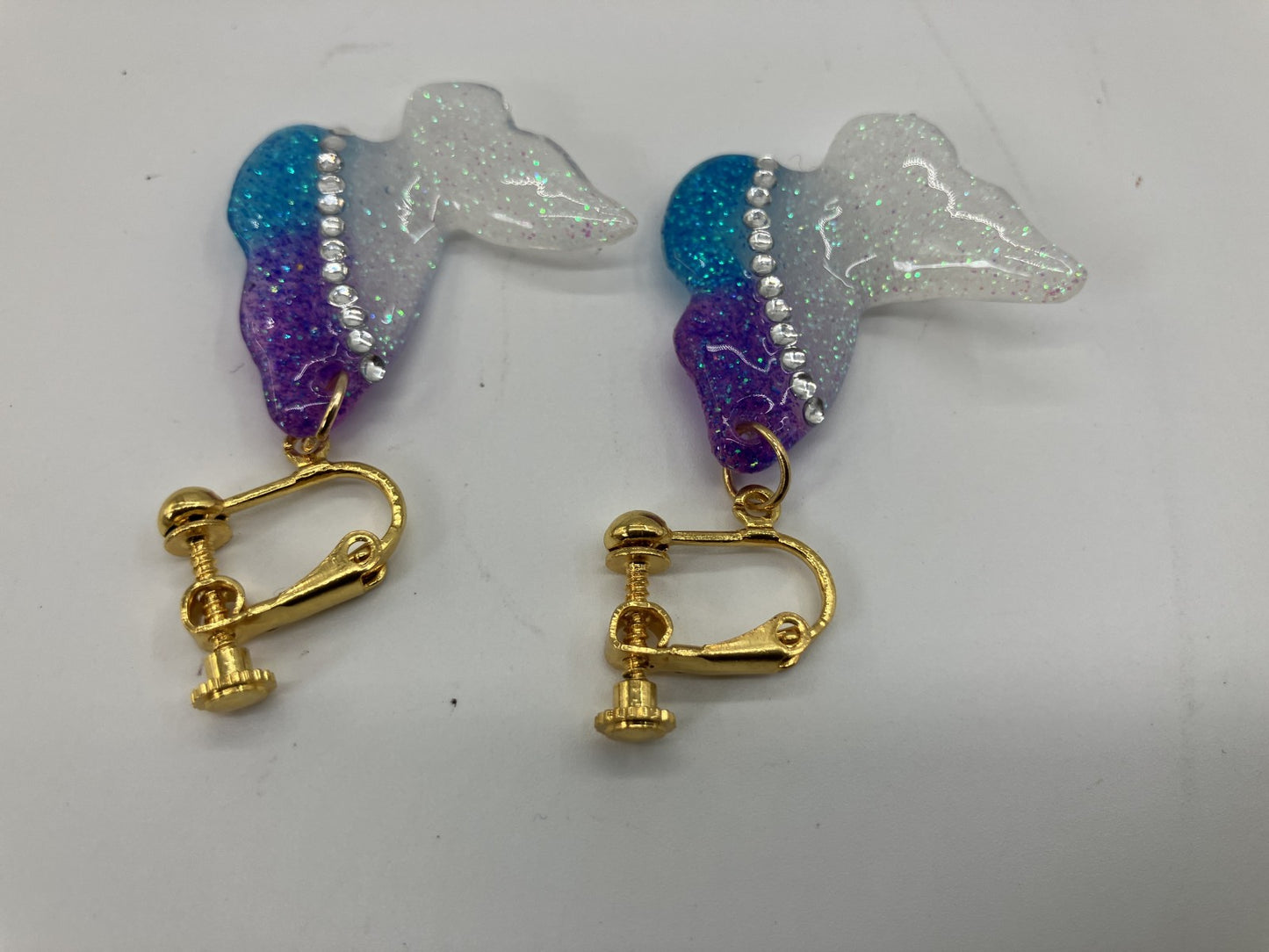 Treasure Castle Original Handmade Mermaid Tail Resin Clip On Earrings Japan