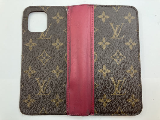 Louis Vuitton iPhone 11 Folio Monogram &amp; Red Smartphone Case with Bag Free Shipping 