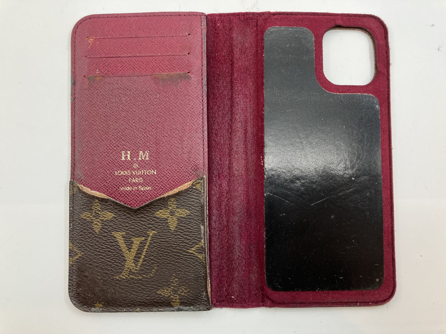 Louis Vuitton iPhone 11 Folio Monogram &amp; Red Smartphone Case with Bag Free Shipping 