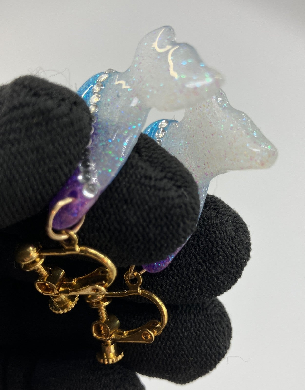 Treasure Castle Original Handmade Mermaid Tail Resin Clip On Earrings Japan