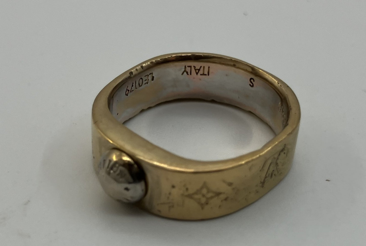 Louis Vuitton M00210 Nanogram Ring Size S US5.5 Gold Italy LE0179 Used