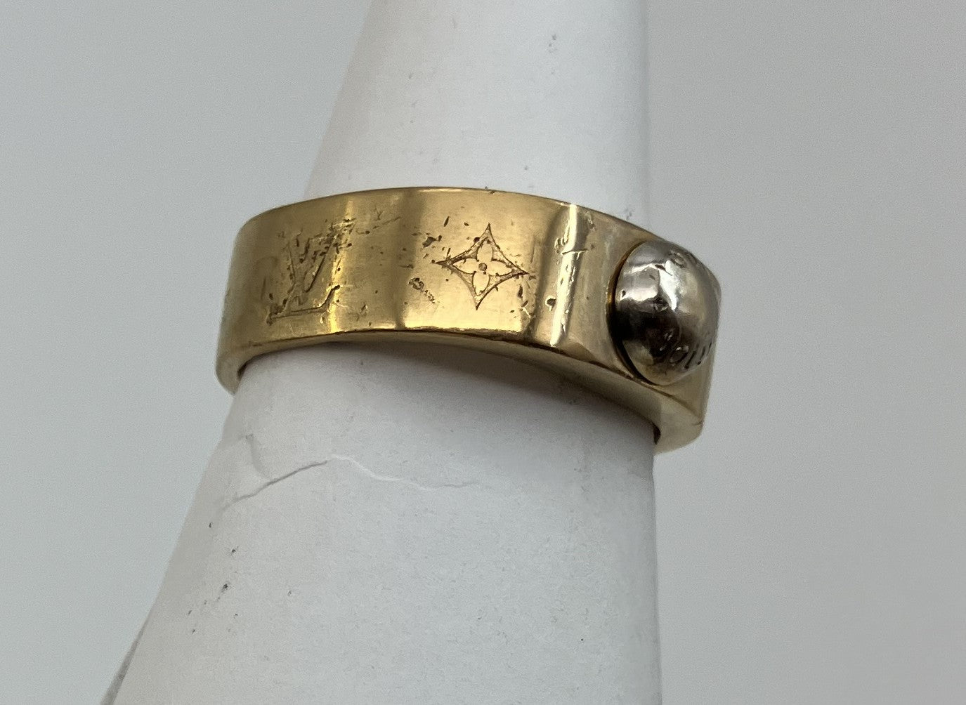 Louis Vuitton M00210 Nanogram Ring Size S US5.5 Gold Italy LE0179 Used