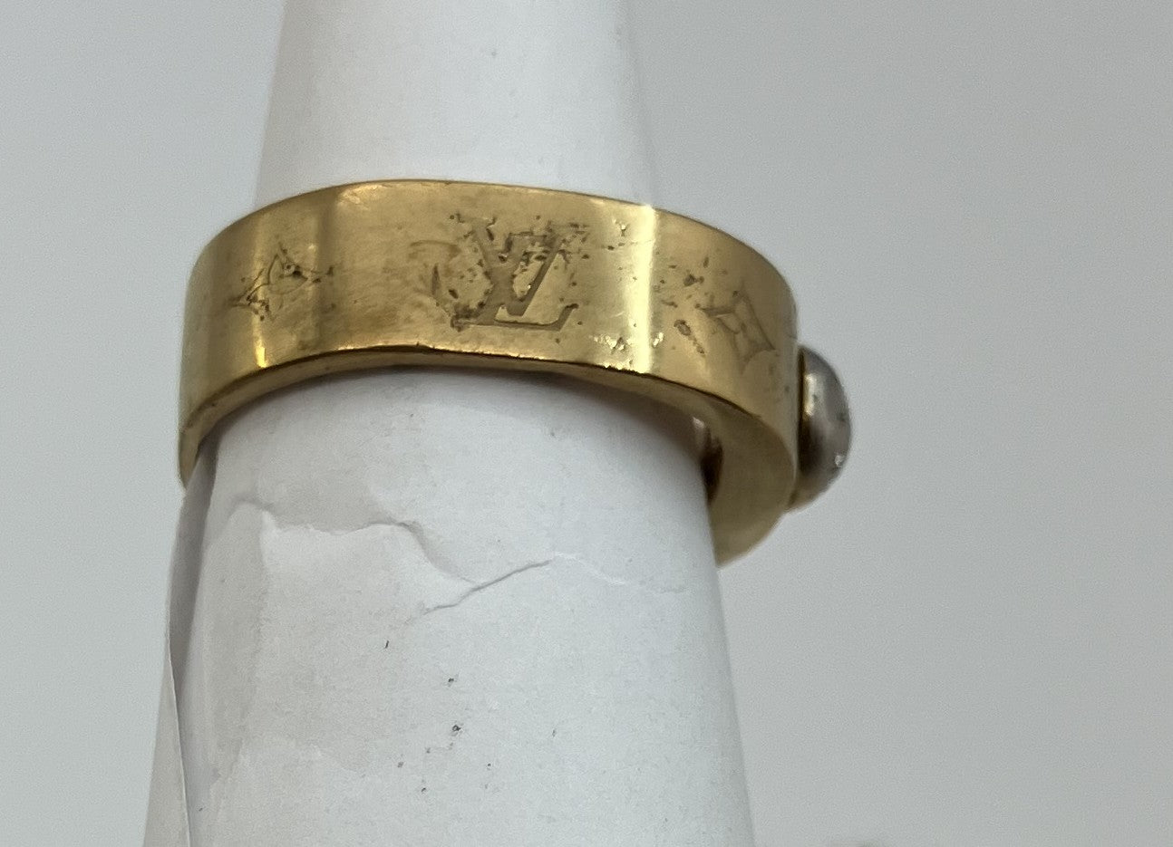 Louis Vuitton M00210 Nanogram Ring Size S US5.5 Gold Italy LE0179 Used