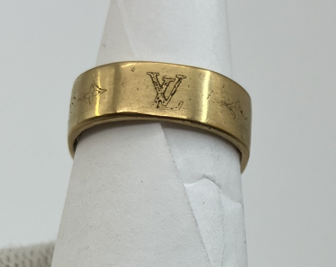 Louis Vuitton M00210 Nanogram Ring Size S US5.5 Gold Italy LE0179 Used