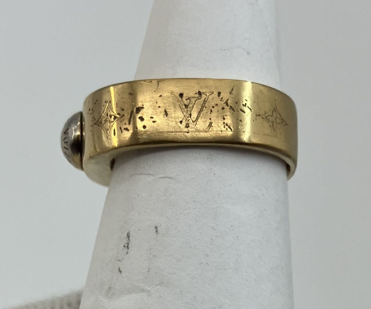 Louis Vuitton M00210 Nanogram Ring Size S US5.5 Gold Italy LE0179 Used