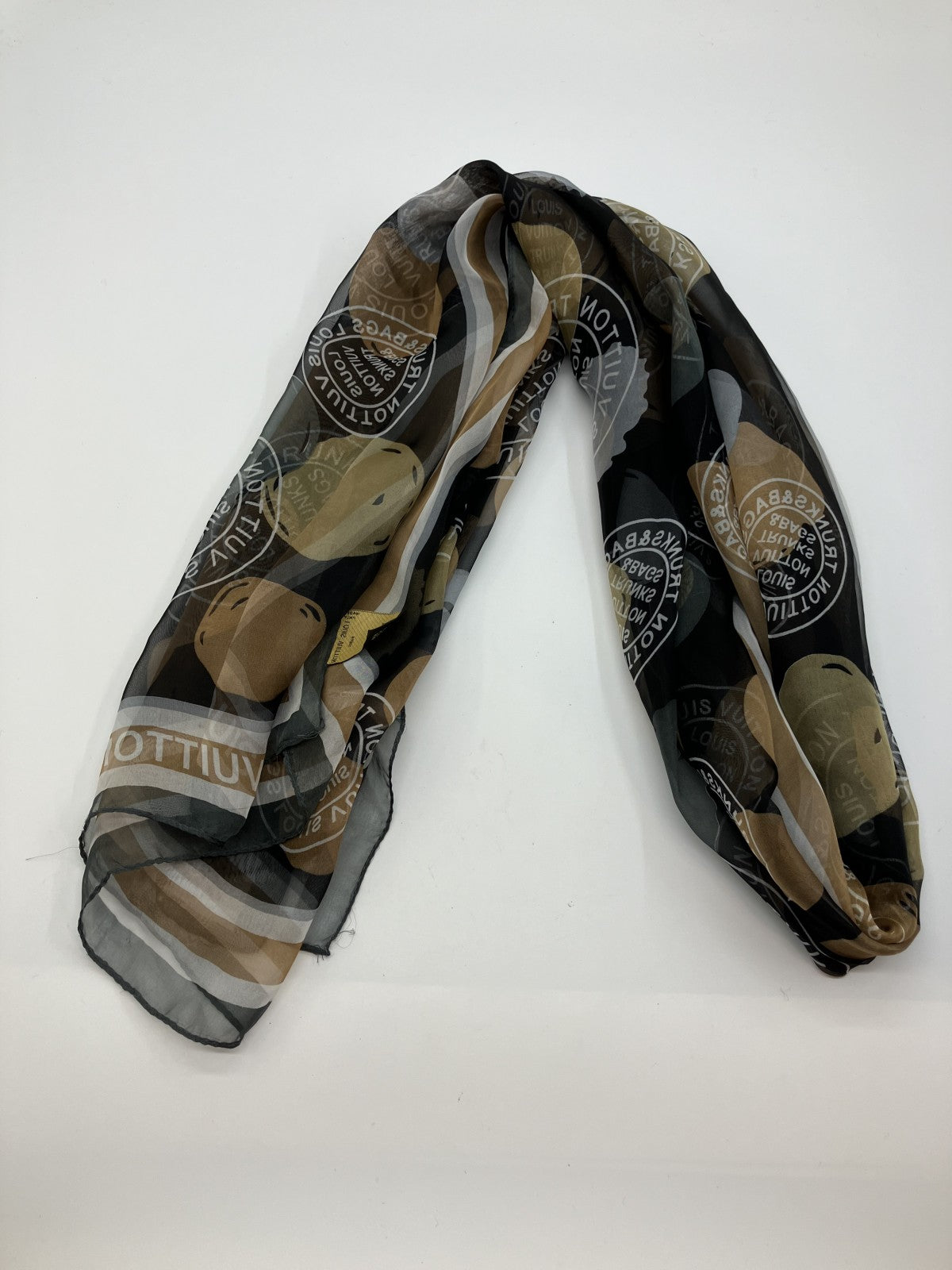 LOUIS VUITTON Silk Scarf 190 x 65 cm (74.80 x 25.59 inch) Free Shipping 