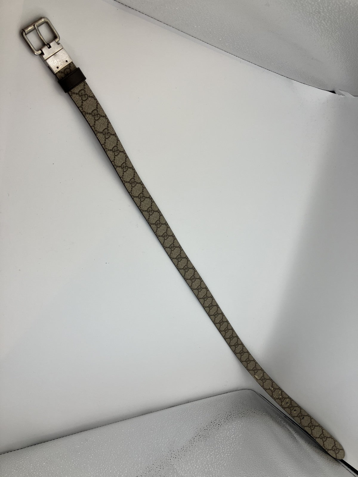 GUCCI GGキャンバス/レザー/リバーシブル/ベルト 残り107cm 幅3ｃｍ 送料無料