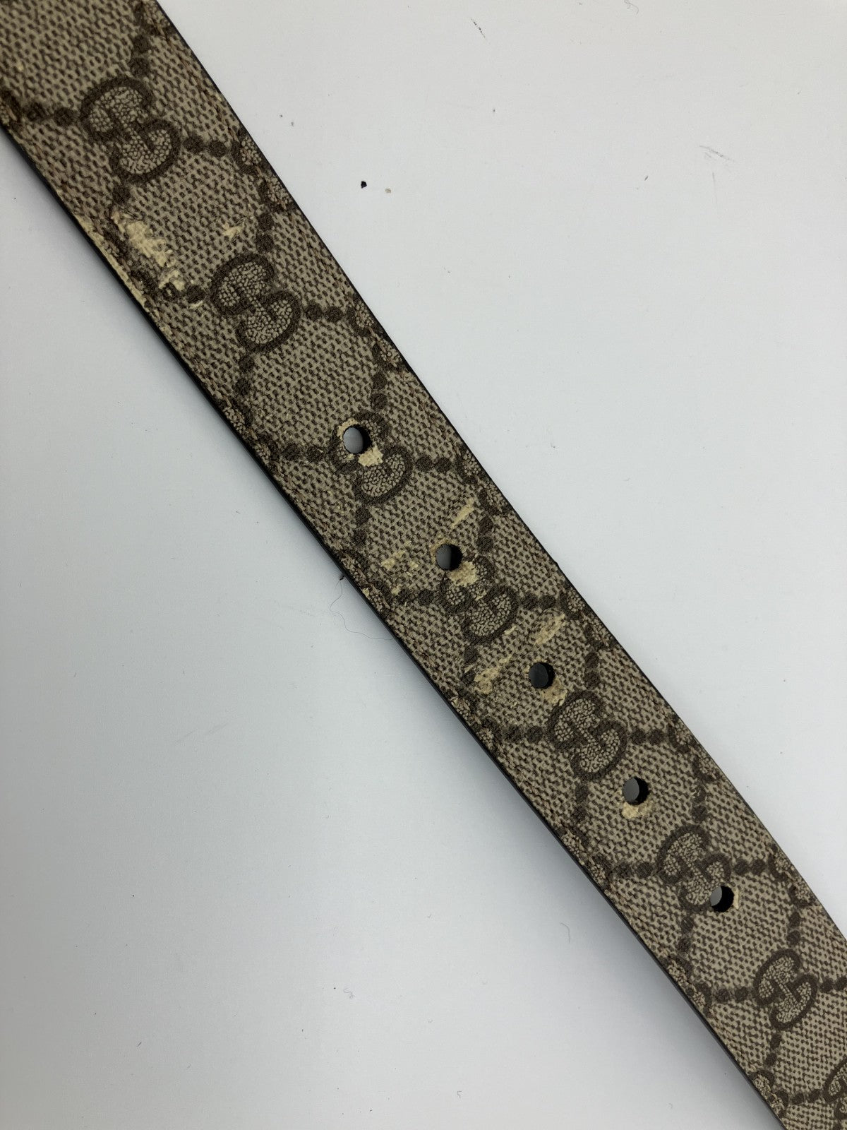 GUCCI GGキャンバス/レザー/リバーシブル/ベルト 残り107cm 幅3ｃｍ 送料無料