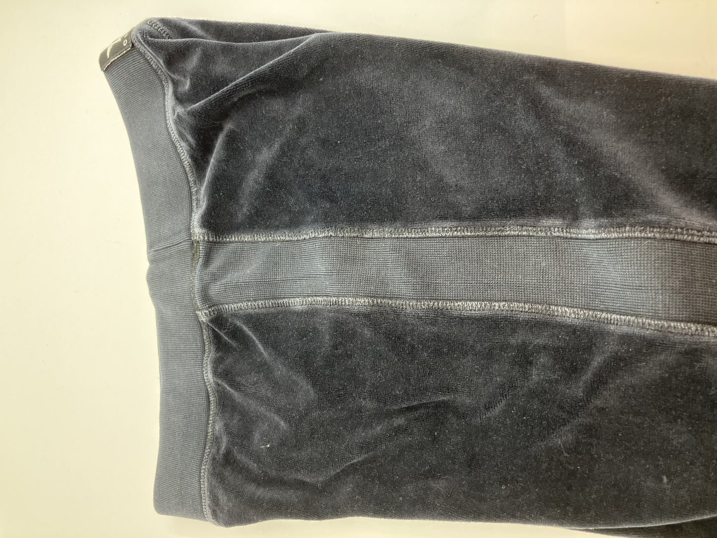 CELINE Velvet Slim Pants Navy Size M | Model Wearing | 33cm Waist / 88cm Length