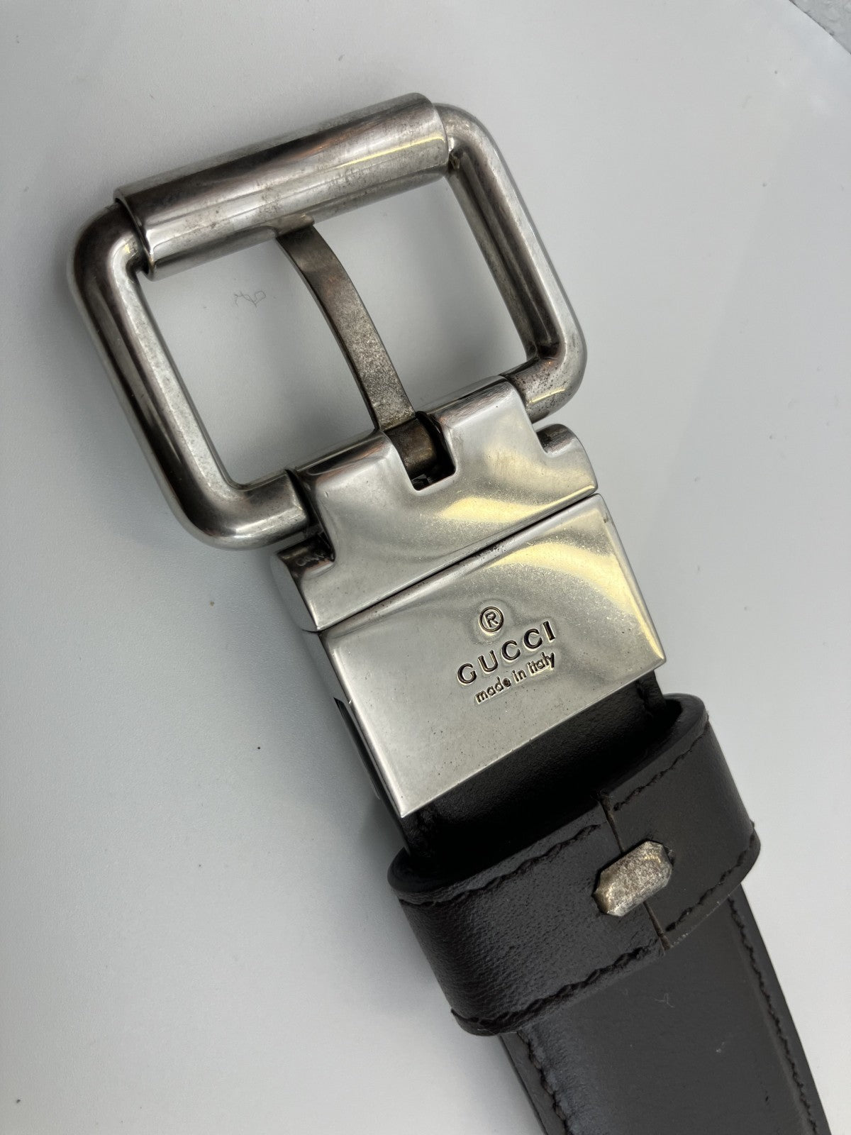 GUCCI GGキャンバス/レザー/リバーシブル/ベルト 残り107cm 幅3ｃｍ 送料無料