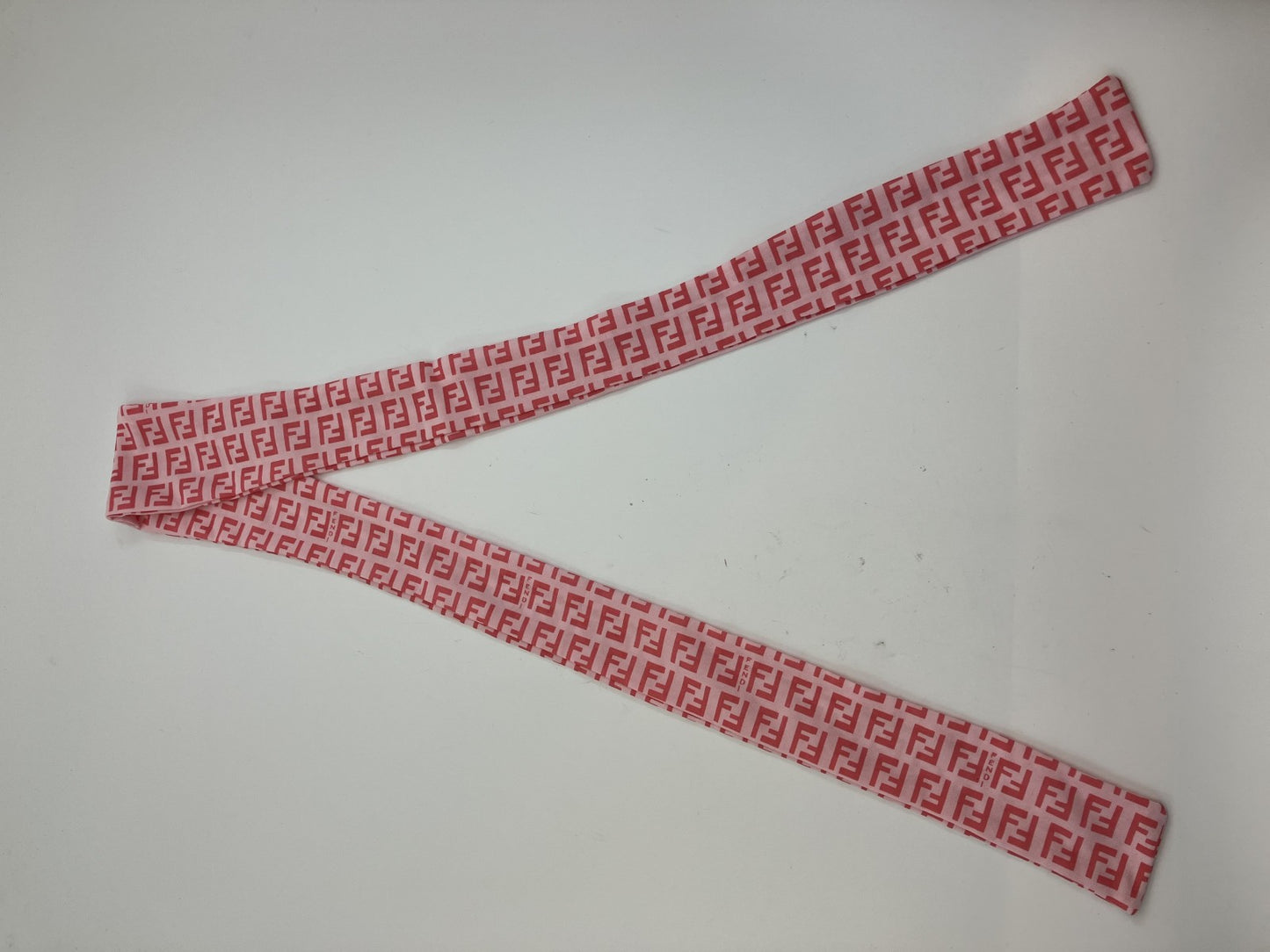 FENDI Zucchino Scarf Twilly Pink 120ﾃ・ cm (47.24 ﾃ・2.76 inches) 窶・Pouch Included 窶・