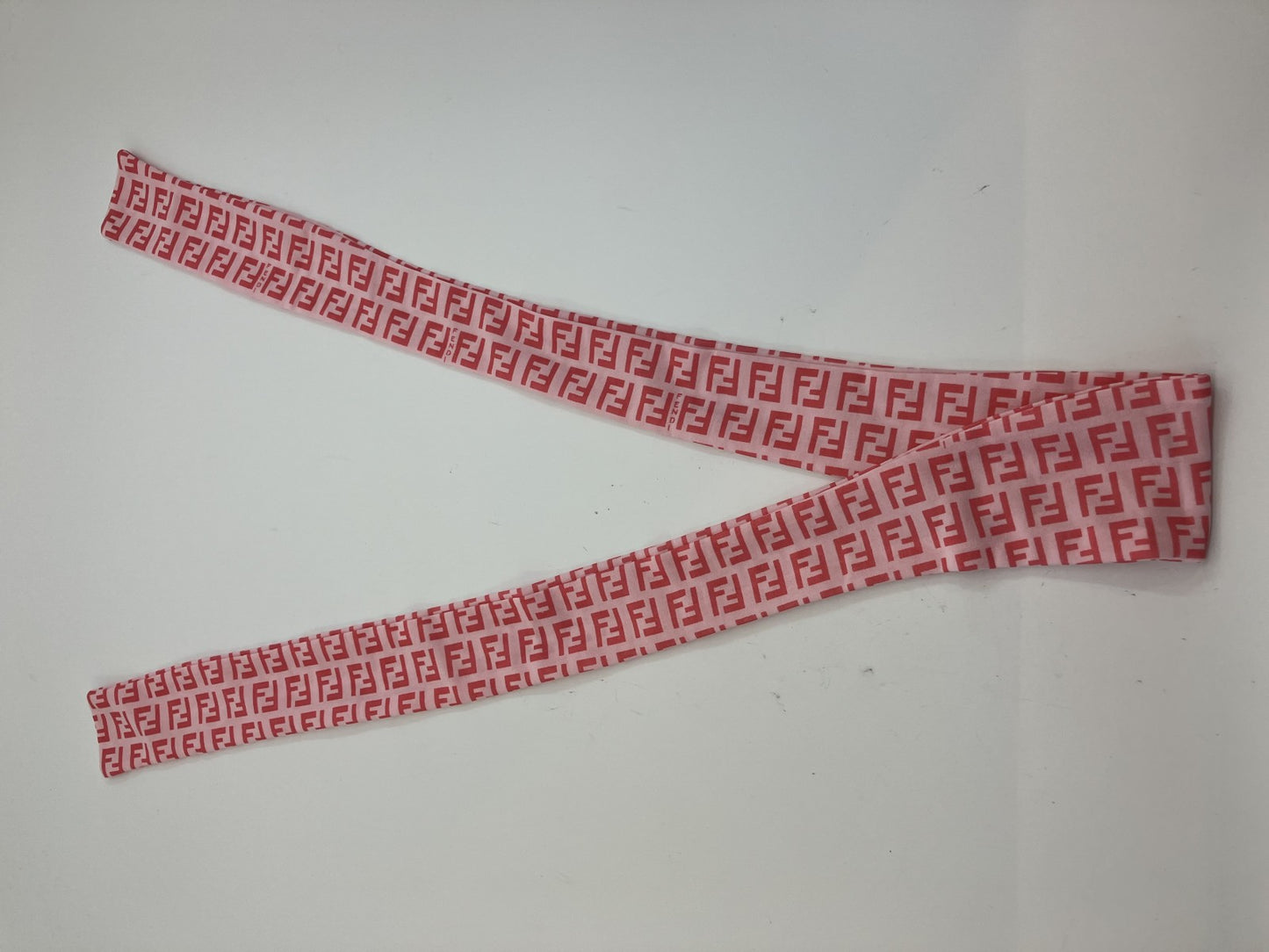 FENDI Zucchino Scarf Twilly Pink 120ﾃ・ cm (47.24 ﾃ・2.76 inches) 窶・Pouch Included 窶・