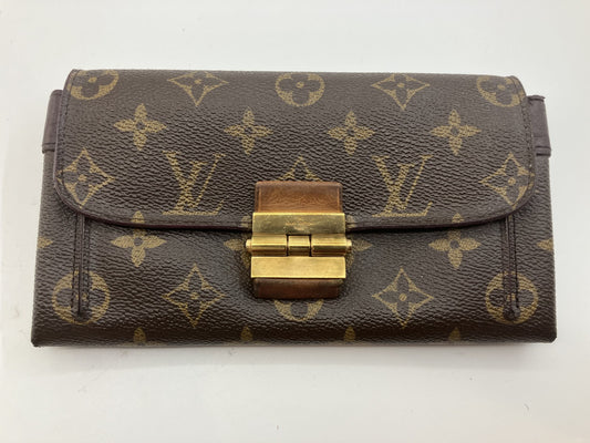 LOUIS VUITTON Monogram Long Wallet M60361 Portefeuille Elise Brown 19.5ﾃ・1cm Made in France