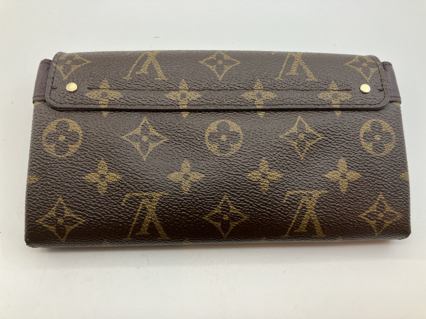 LOUIS VUITTON Monogram Long Wallet M60361 Portefeuille Elise Brown 19.5ﾃ・1cm Made in France