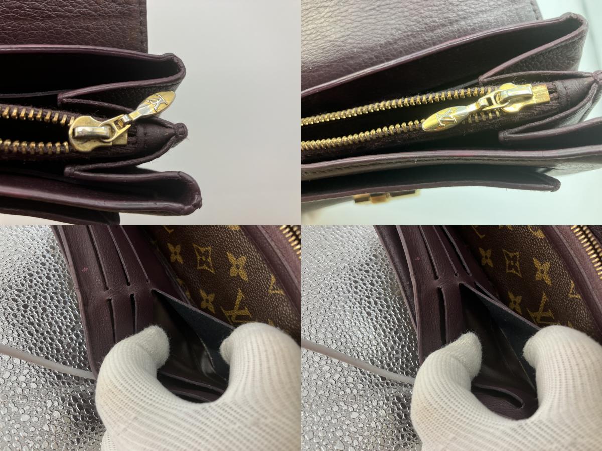 LOUIS VUITTON Monogram Long Wallet M60361 Portefeuille Elise Brown 19.5ﾃ・1cm Made in France
