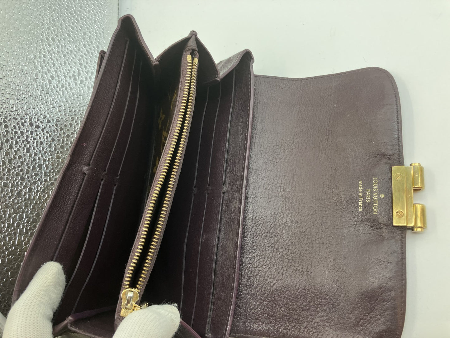 LOUIS VUITTON Monogram Long Wallet M60361 Portefeuille Elise Brown 19.5ﾃ・1cm Made in France