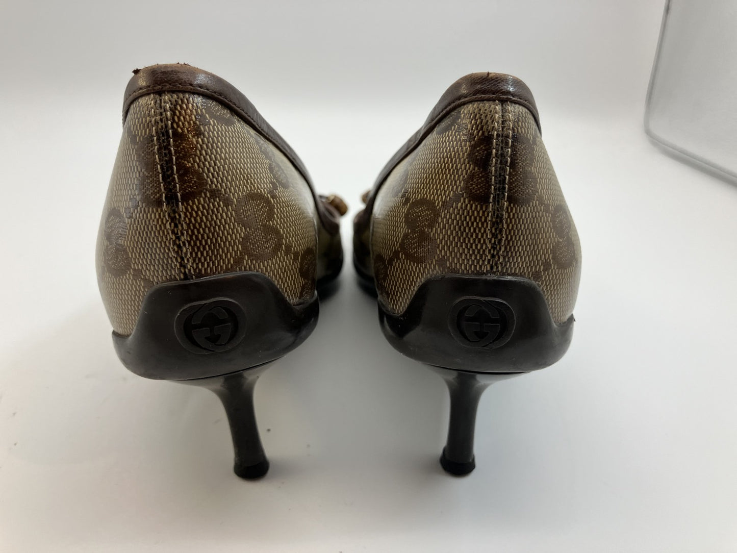 Gucci GG Supreme Pumps (EU 35)(22.5 cm)(US 5.5)(8.86 inch) Heel 5cm(1.97 inch) Brown